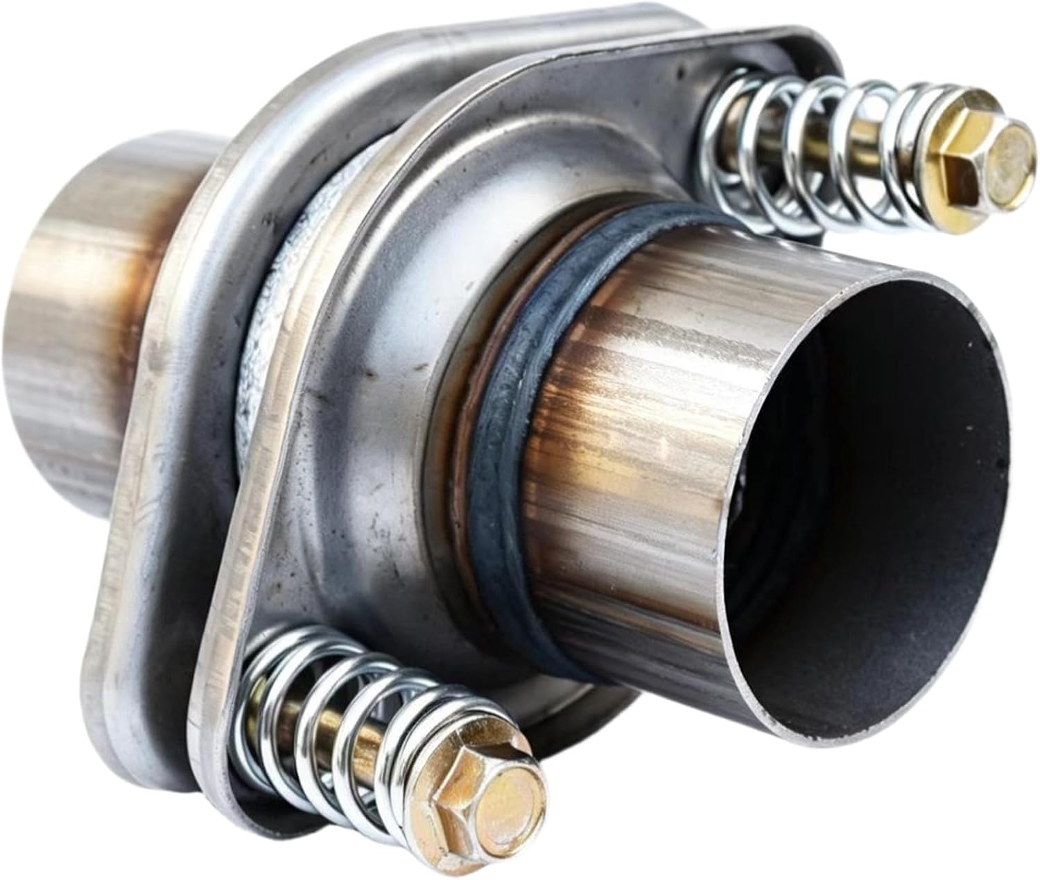 2 Bolt 2.5" OD Exhaust Flange Repair Pipe Kit, High-Quality 409 Stainless Steel Exhaust Welding Flange Quick Fix Kit with 2 Pcs Flange Pipes, 2 Screw Kit