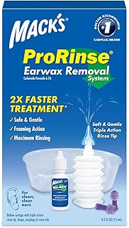 Mack's ProRinse Ear Wax Removal System - 0.5 FL OZ Ear Drops, Ear Plugs, Ear Wash Tub & Ear Syringe with Triple-Action Rin...