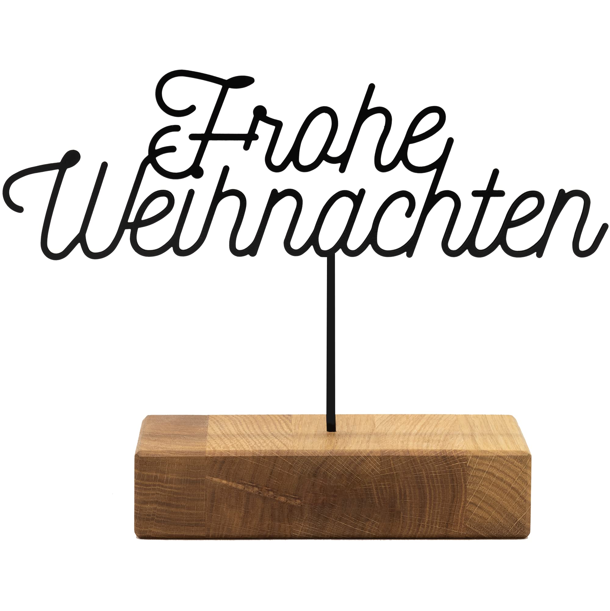 Rerum & Consilium Frohe Weihnachten Metall/Holzaufsteller | Moderne Industrial Deko mit Holz & Metall | 31 x 19,5 cm | Weihnachtsdeko Christmas Weihnachten Tischdeko