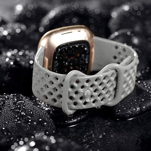 Miniatura 6 de Maledan Paquete de 4 pulseras deportivas transpirables de repuesto impermeables y un patrón suave impreso floral, accesorios de repuesto para reloj