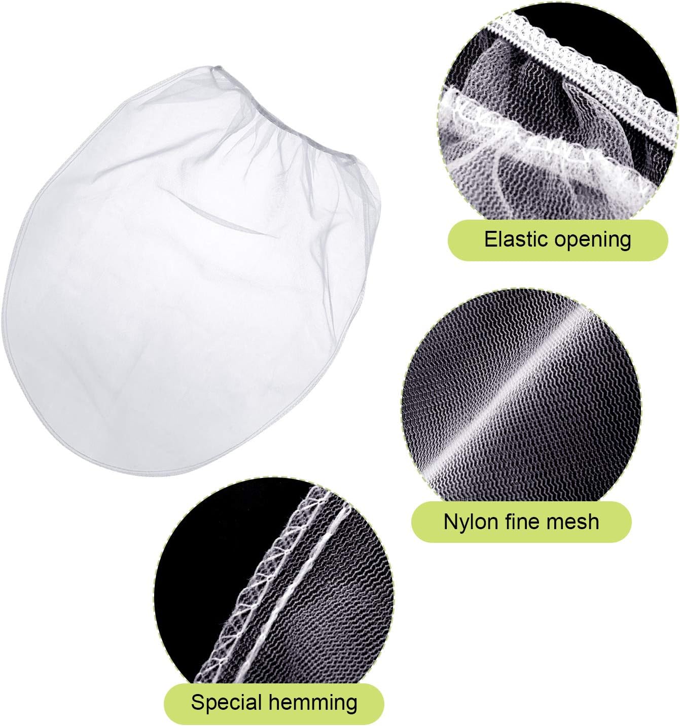 Boao 5 Pieces Paint Filter Strainer Bags White Fine Mesh Paint Strainer Bags Elastic Top Disposable Bucket Filter for Painting, Gardening, Plant Protection (5 Gallon)