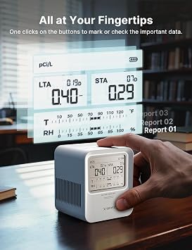 X-Sense Radon Detector for Home, Audible & Visual Alerts, XR0B-SR | Up to 90% Accuracy in 7 Days, 999-Day Radon Tracking, One-Touch Reset, Multi-Room Use, Temperature & Humidity Range Display