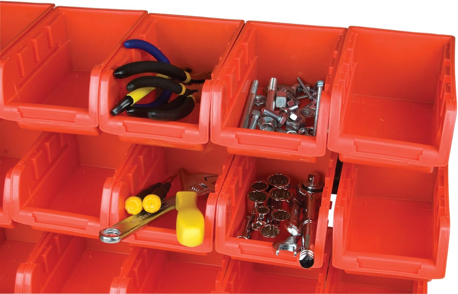Performance Tool W5186 15-Bin Table Top Storage Rack , Red - Garage Storage And Organization System Hardware - 