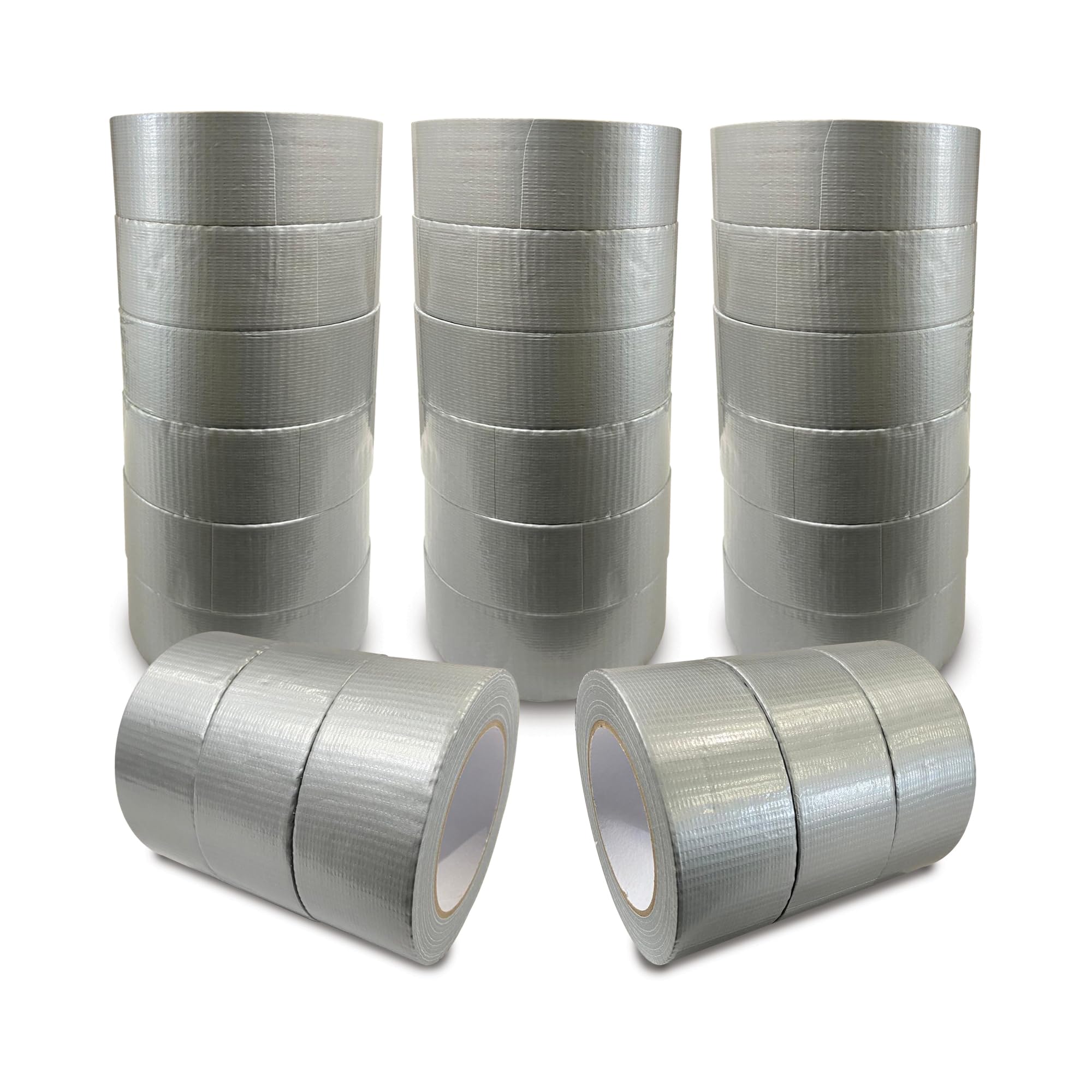 JeeJaan® 24 Rolls of Silver Duct Tape 50mm x 50m Heavy Duty Gaffer Tape for Electrical Plumbing and Outdoor Use Strong Waterproof Adhesive Ideal for Sealing Fixing Wrapping and Repairing — image 1