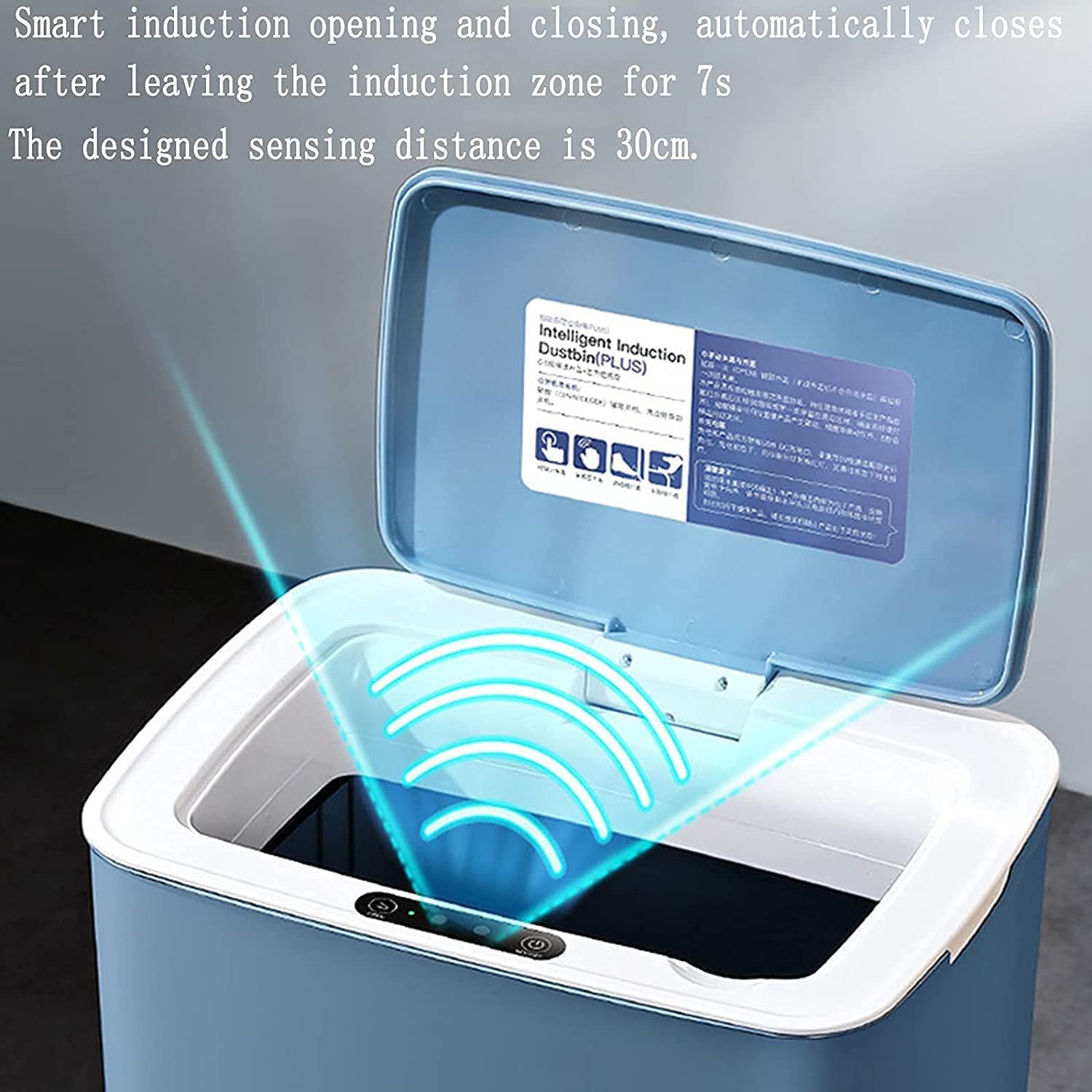 Papeleras Papelera Papelera Inteligente Papelera Automática Inductiva Contenedor de Basura Sin Contacto Contenedor de Basura con Tapa Papelera Papelera (Azul (Azul 17 * 24 * 31cm)