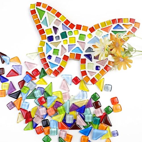 Miniatura 7 de AITINIA Azulejos de mosaico de bricolaje para manualidades, kits de mosaico de vidrio colorido para adultos, 450 piezas de azulejos de mosaico de