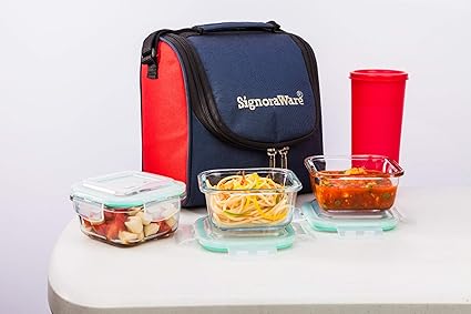 Glass lunch box with bag Clearance