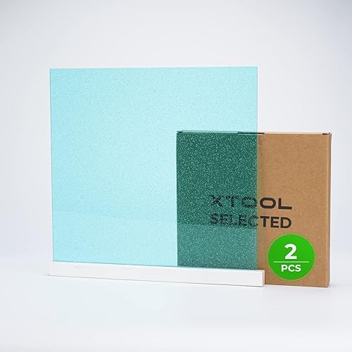 xTool Selected Hojas acrílicas brillantes translúcidas con purpurina azul, hoja de plástico translúcido con purpurina de 18 pulgadas de grosor, 2
