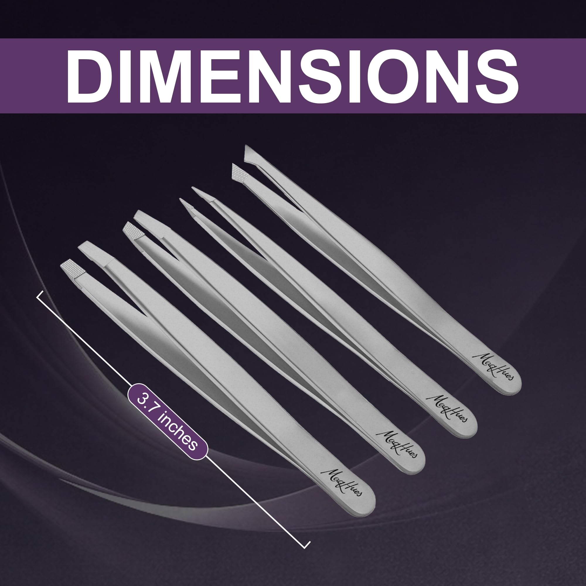 Augenbrauen-Pinzetten-Set mit Faserspitze, für Damen und Herren, professionelles Edelstahl-Pinzetten-Set mit schrägen, spitzen, flachen und spitzen Spitzen für Gesichtshaar- und