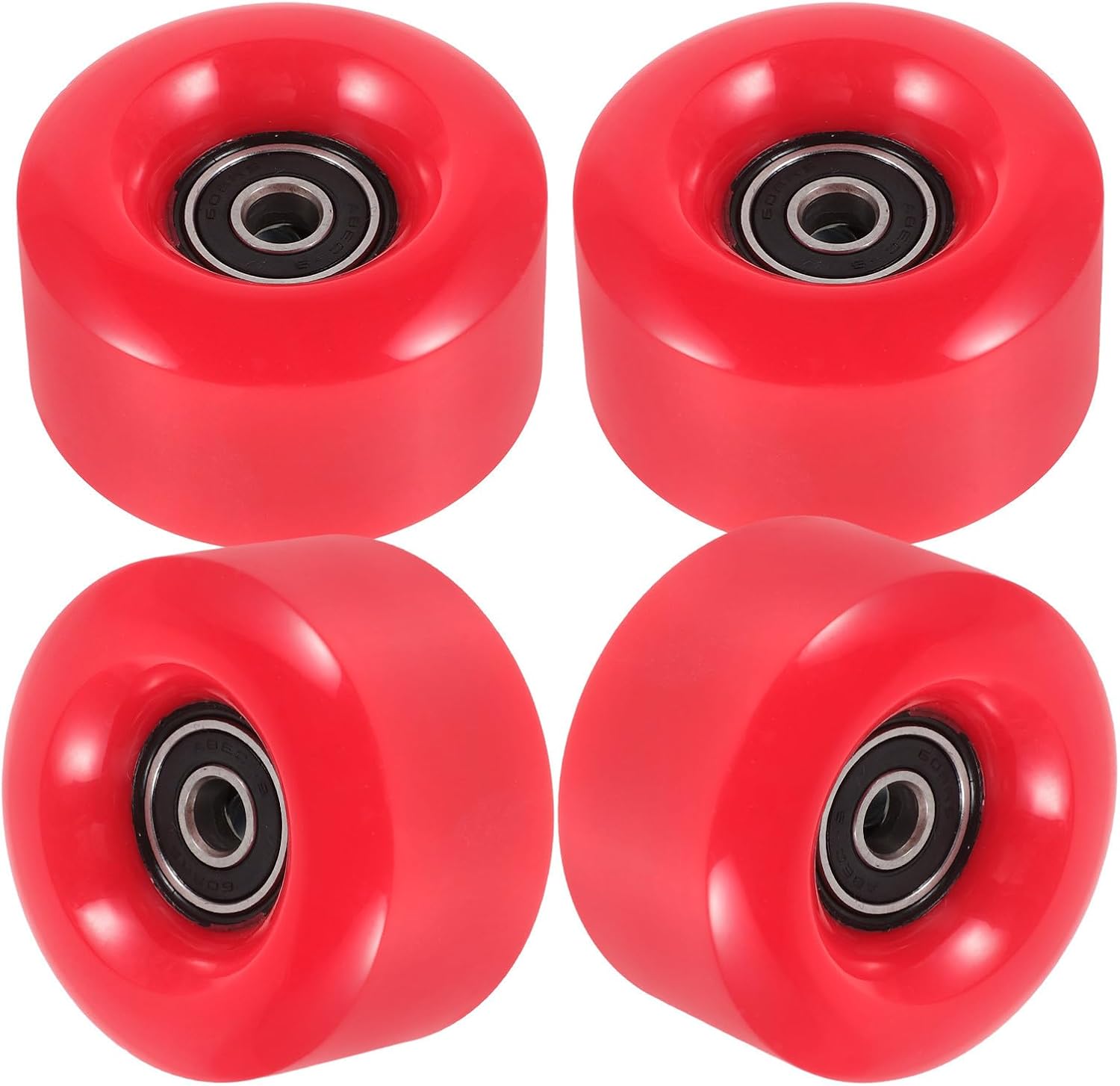 Cabilock 4pcs Replaceable Roller Skate Wheels Pu High Elastic Non-light-up Skateboard Wheels Set for Double Row Roller Skates Suitable for Indoor and Outdoor Use