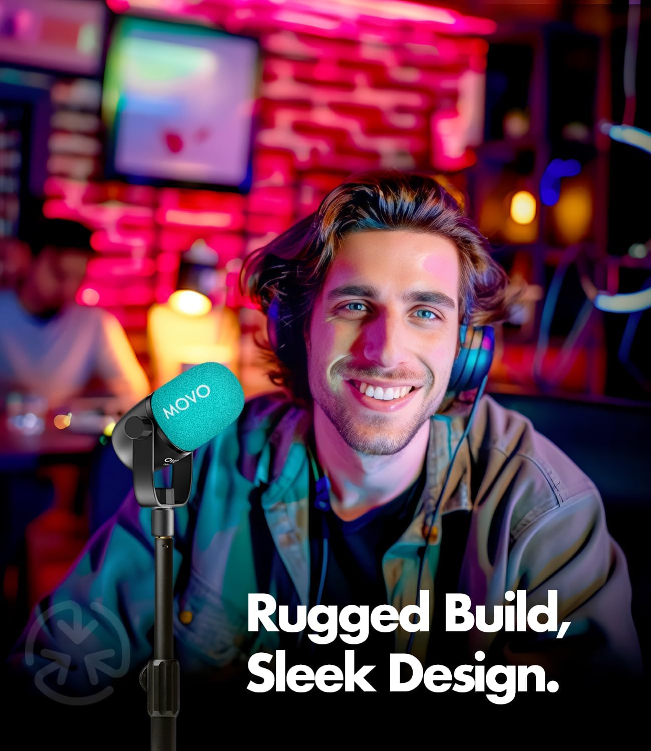 Movo Podcast Microphone Kit with CastMic Dynamic XLR Microphone with Desk Stand for Recording Vocals, PC, Gaming, Streaming, YouTube, and Musicians - Studio Cardioid Podcast Mic for Content Creators