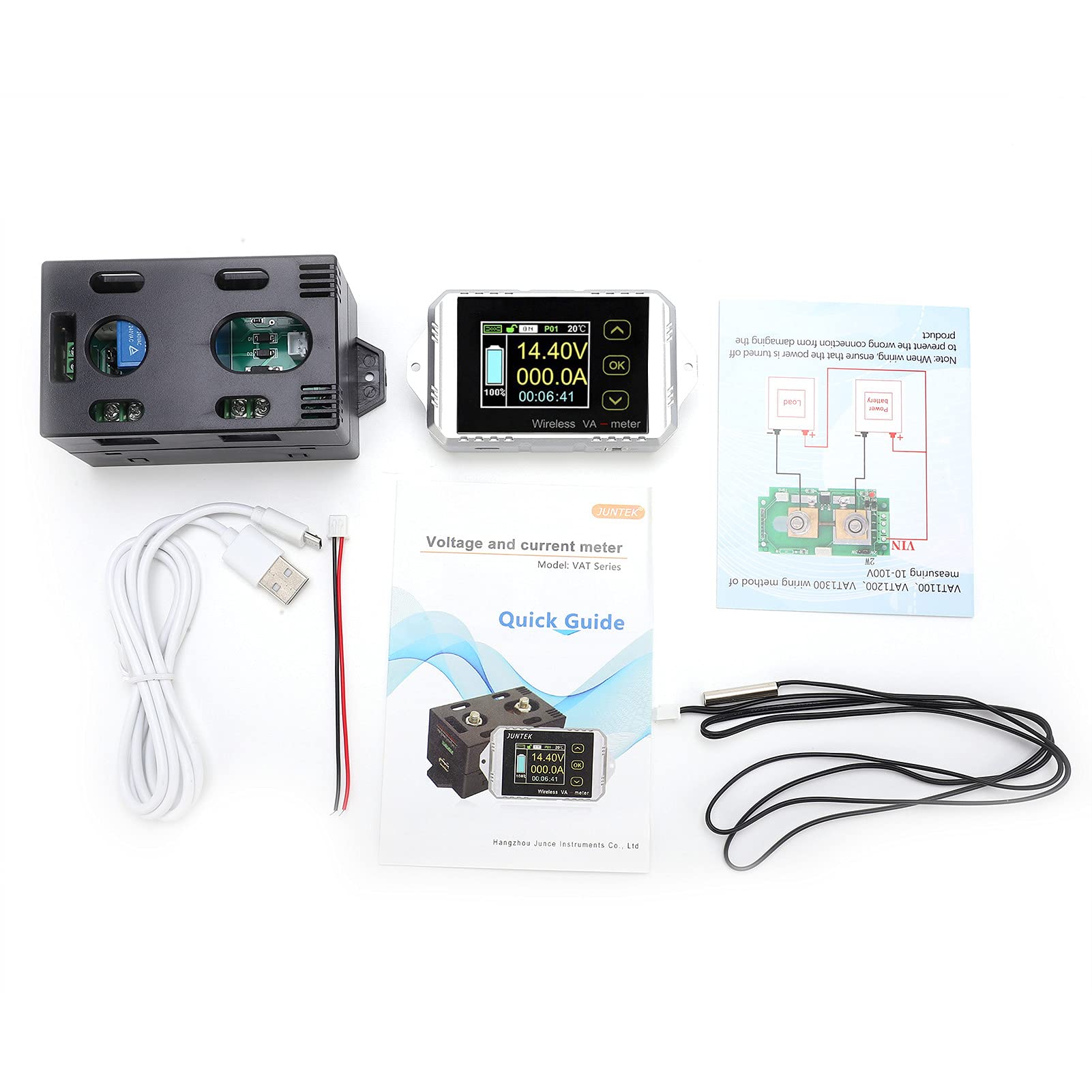 Fafeicy Compteur Multifonction DC sans Fil, écran TFT Couleur, 2000KAH