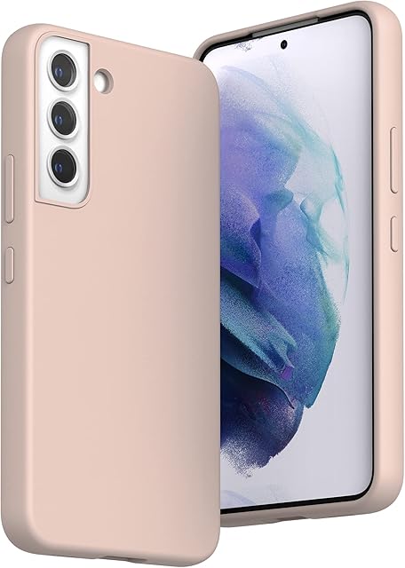 SURPHY Liquid Silicone Case Compatible with Samsung Galaxy 22 Case 6.1 inch, Gel Rubber Full Body Shockproof Phone Case for Samsung Galaxy 22 5G (2022) (Pink)