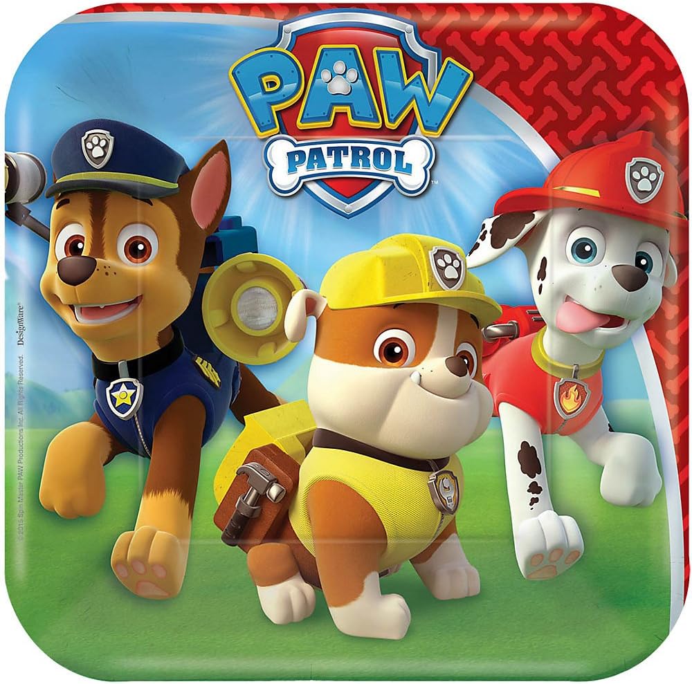 Paw Patrol Adventures Round Plates, 7'' (8 Count) - Vibrant All-Character Design Paper Plates, Perfect for Themed Birthday Parties & Celebrations