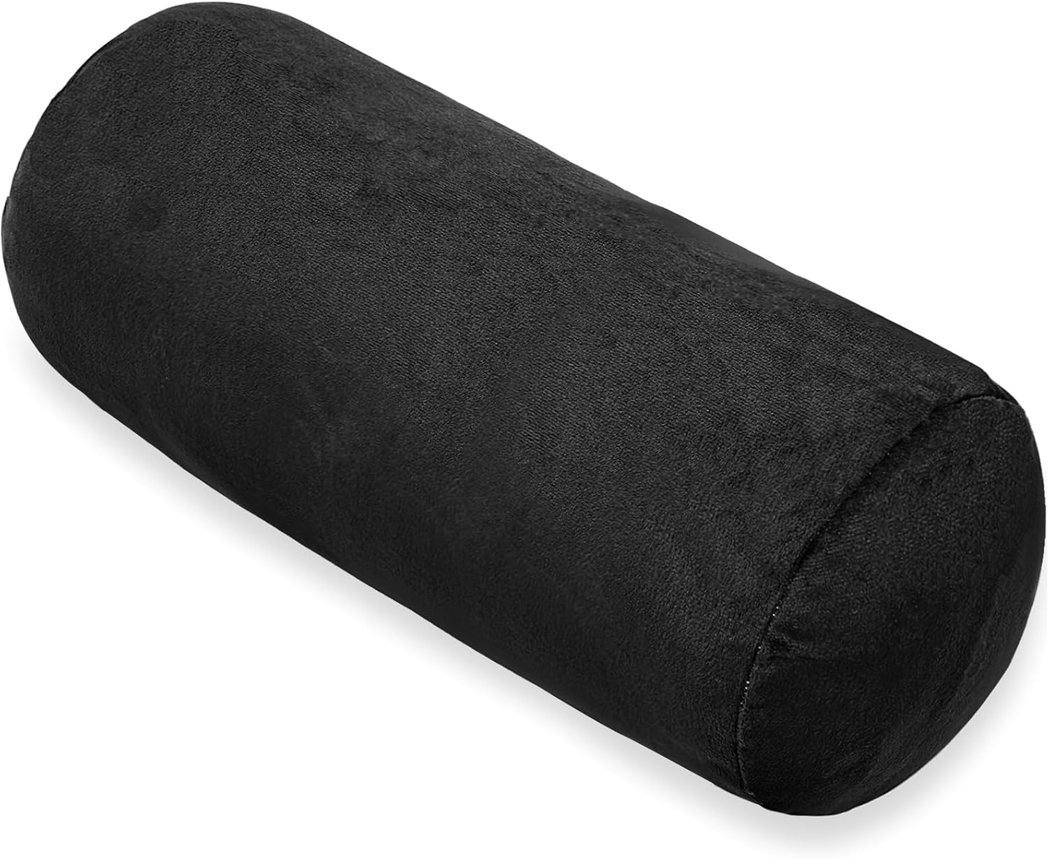 1 MIDDLE ONE Bolster Pillow with Removable Velvet Cover, Round Cylinder Neck Roll Pillow for Head, Back, Leg Support, Decorative Bed and Couch Pillow 16 x 6 Inches (Black)