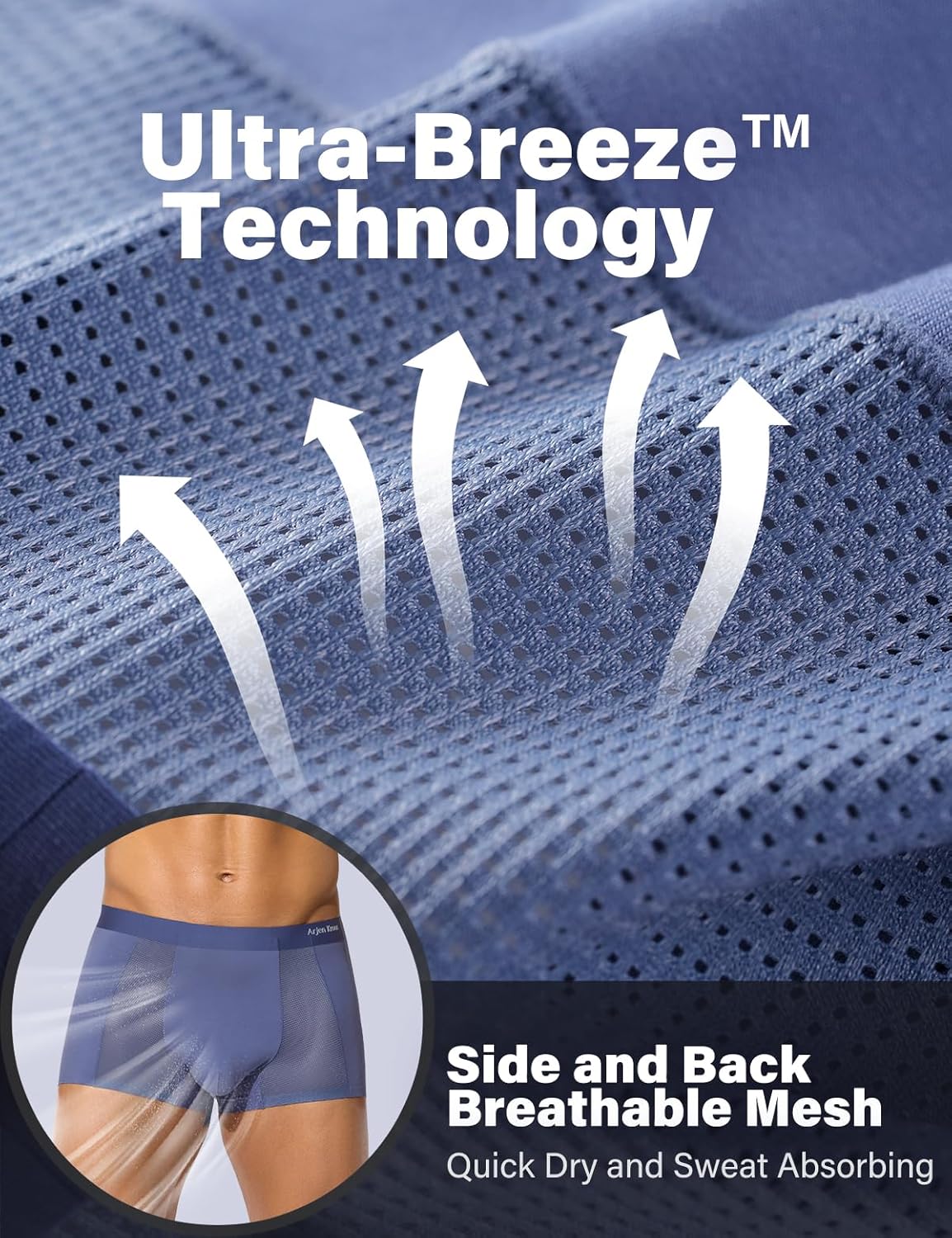 Arjen Kroos Mens Boxer Briefs Sexy Modal Mesh Underwear with Pouch Moisture Wicking Breathable Trunks 1 Pack - Image 3