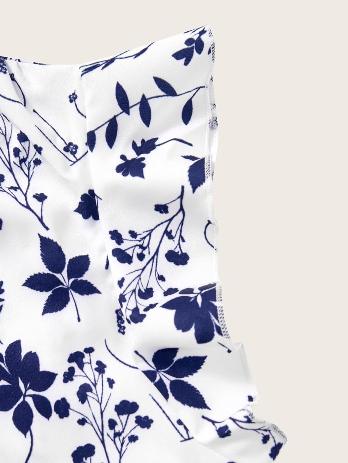 Women's Boho Floral Ruffle Sleeve Tops Summer Button Down V Neck Blouses Beach Vacation Clothes - Image 4