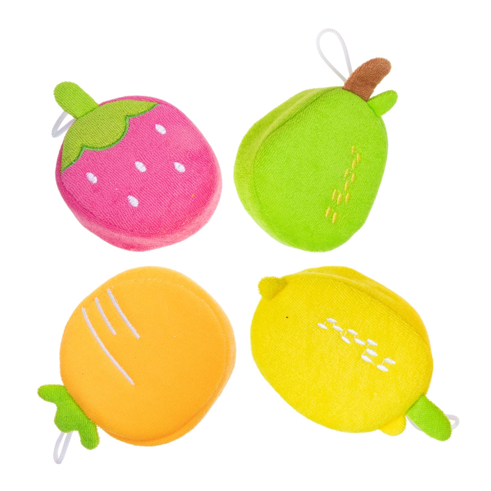 4pcs Fruit Bath Rub Bathtub Cleaner Brush Baby Bath Sponge Bath Sponge for Kids Women Shower Sponge Shower Supply Supple Bath Kids Bath Ball Supple Cleaning Brush Bathing Ball Mesh