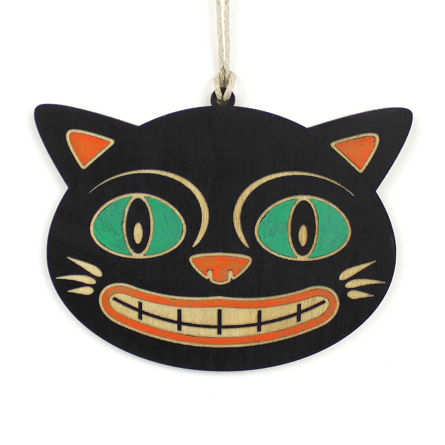 Vintage Style Black Cat Ornament, Halloween, Christmas