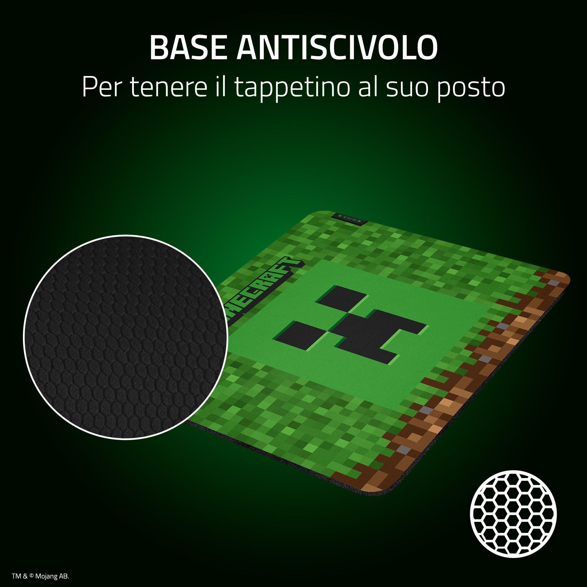 Razer Gigantus V2 Minecraft Edition - Morbido tappetino per mouse da gioco per velocità e controllo (superficie a microtessitura, schiuma di gomma spessa, base antiscivolo, 360 x 275 x 3 mm) Minecraft