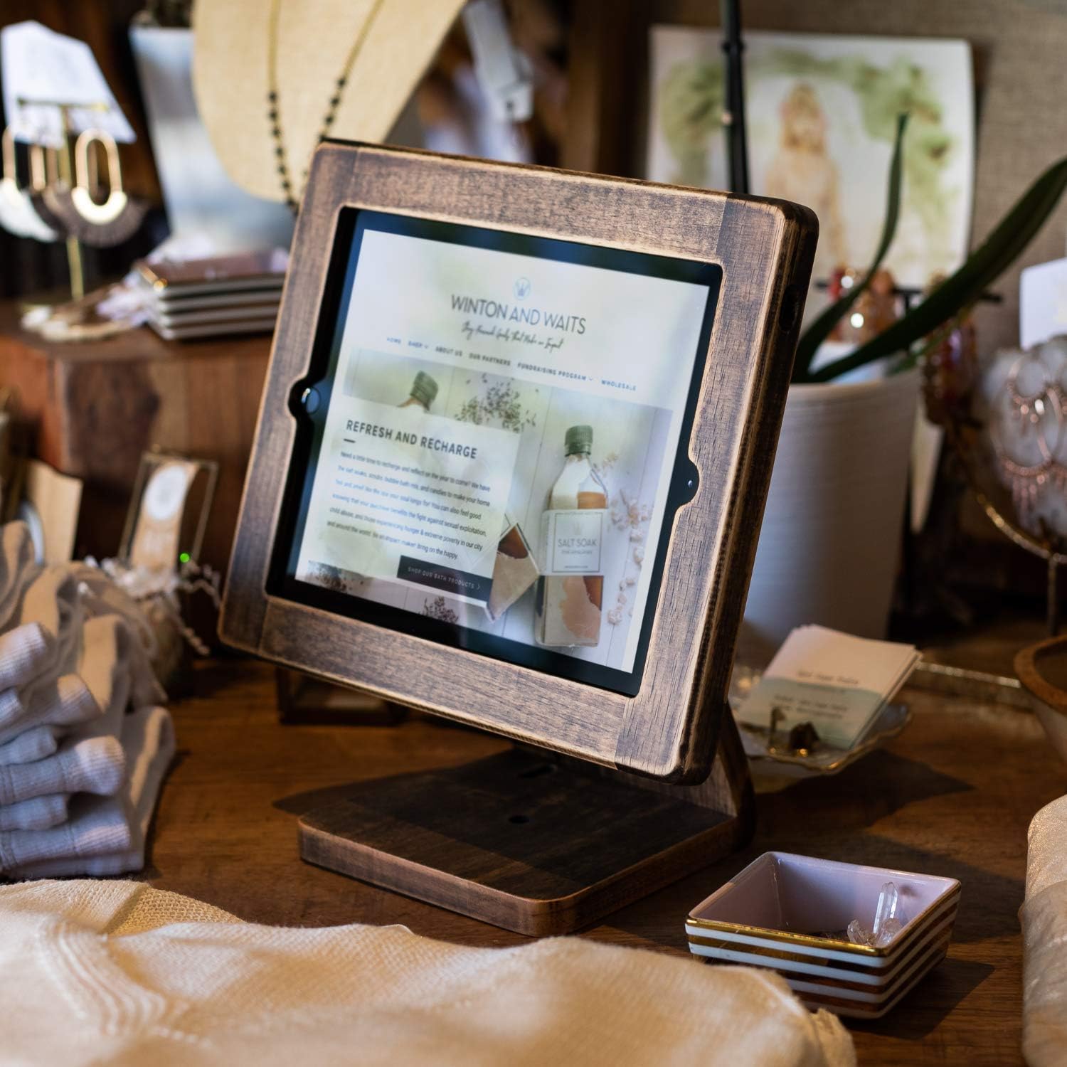 🛒 Crаzу Dеаlѕ Antique Wooden POS Tablet Stand iPad 10.2 Gen 7, 8 and 9 Compatible - Retail Business Wood Frame Stand in All Screen Sizes TOP оƒƒERS Antique Wooden POS Tablet Stand iPad 10.2 Gen 7, 8 and 9 Compatible - Retail Business Wood Frame Stand in All Screen Sizes