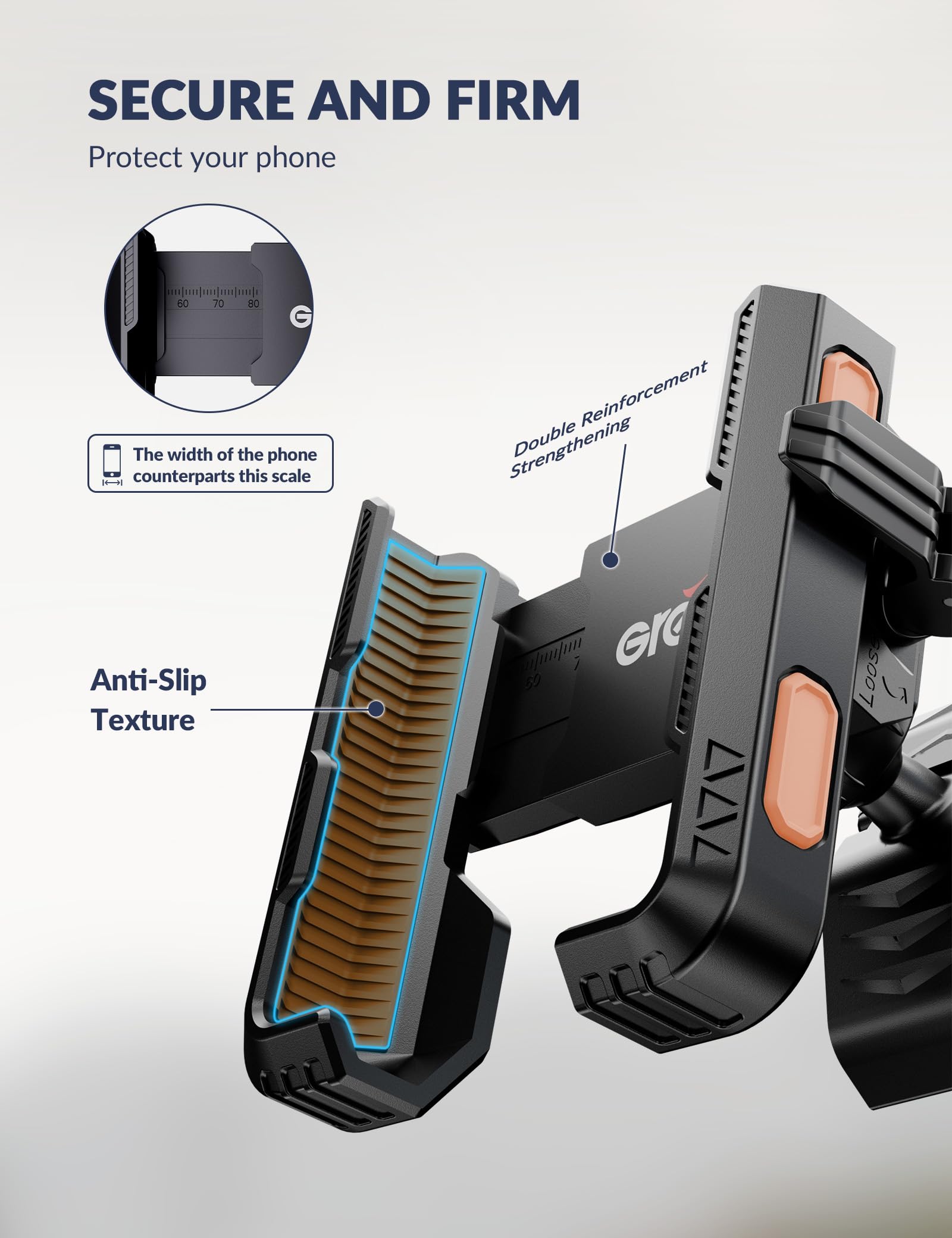 Support Téléphone Vélo/moto Grefay – Dégagement Rapide 1s – Rotation 360° – Compatible 3,5 à 7,0 Pouces – Guidon 22–32 Mm