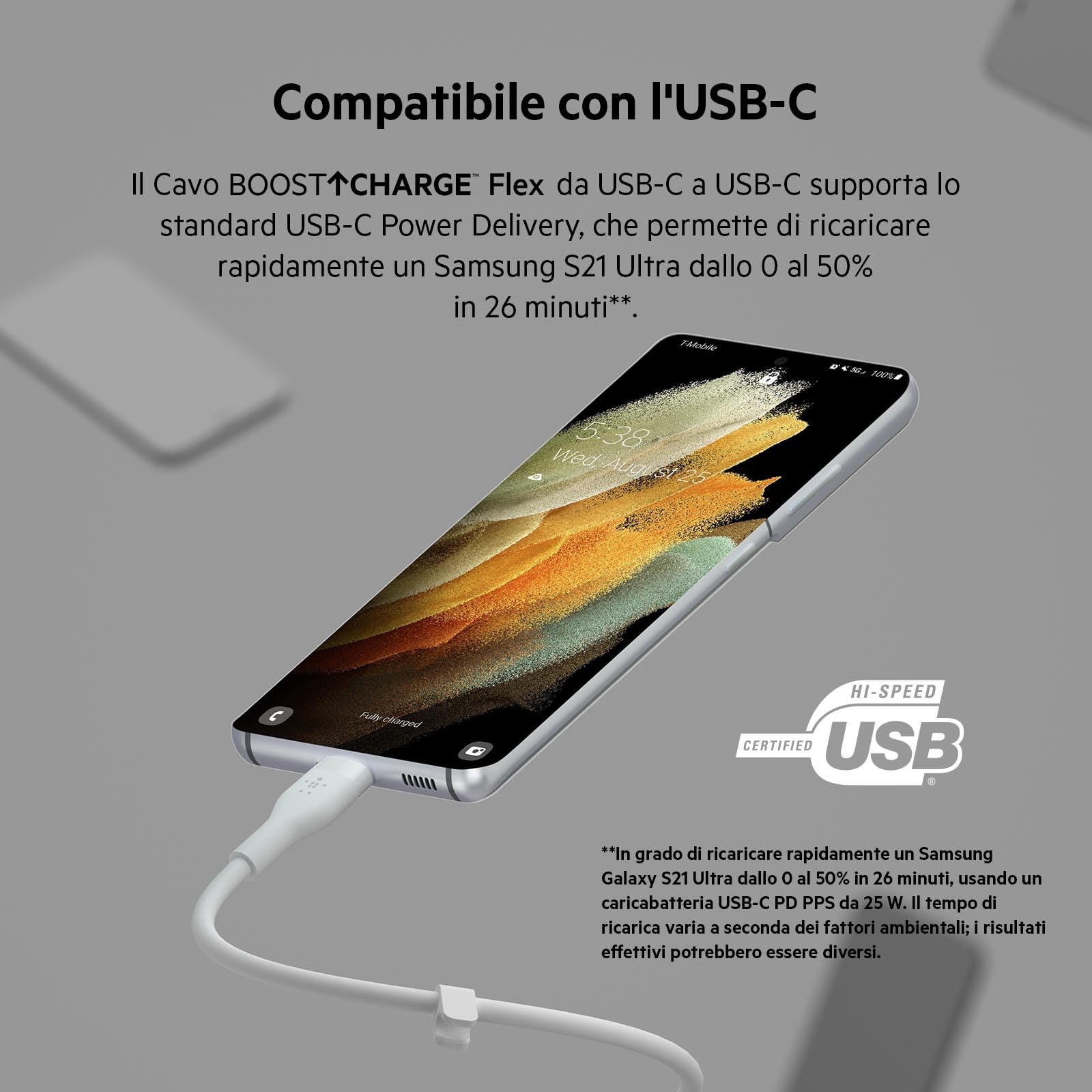 Belkin BoostCharge Flex Cavo da USB-C a USB-C in silicone, USB-IF, ricarica rapida USB-C PD per iPhone 16/15, Galaxy S24, Pixel, iPad, Nintendo Switch, MacBook, 1 m, confezione da 2, nero/bianco