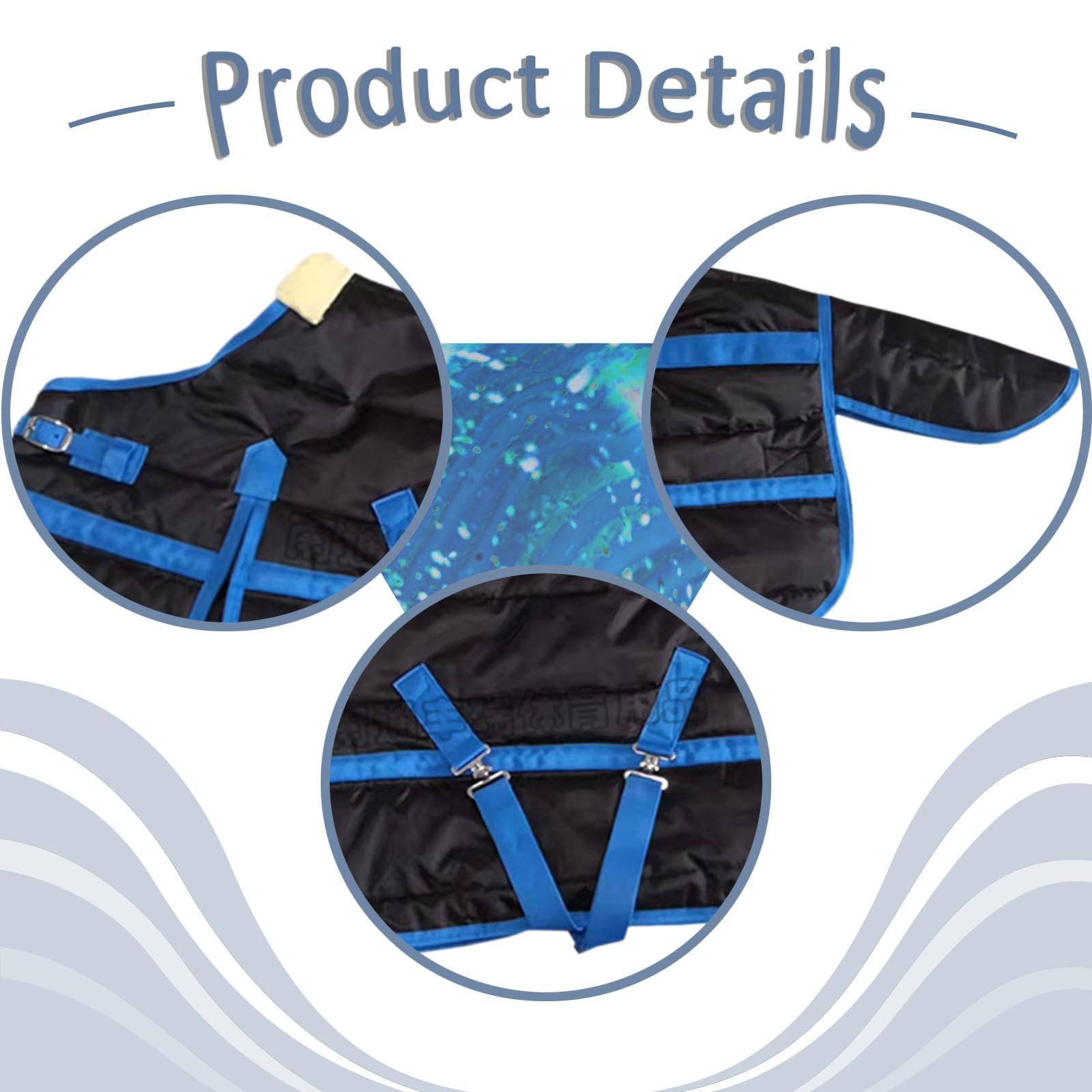 Coperta per Cavalli con Rivestimento Oxford Imbottitura Calda Impermeabile E Traspirante Protezione Antivento Adatta per Scuderie Allenamento, 100 Cm