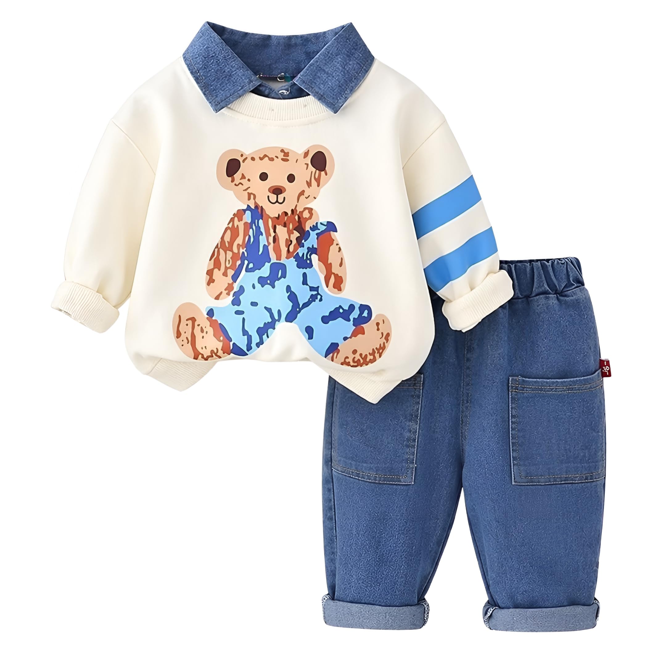 googo gaaga T-shirt and Short Set for Baby Boys & Baby Girls, Pure Cotton Teddy Printed Half Sleeves Clothing Set for Kids-picture-34