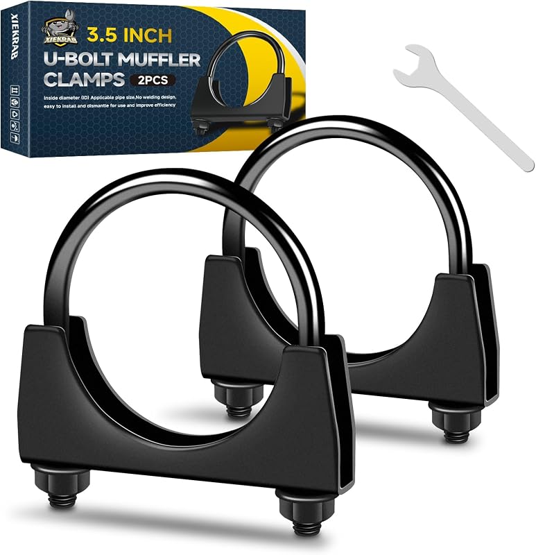 Abraçadeiras de escapamento XIEKRAB com parafuso em U, 8,89 cm – Pacote com 2