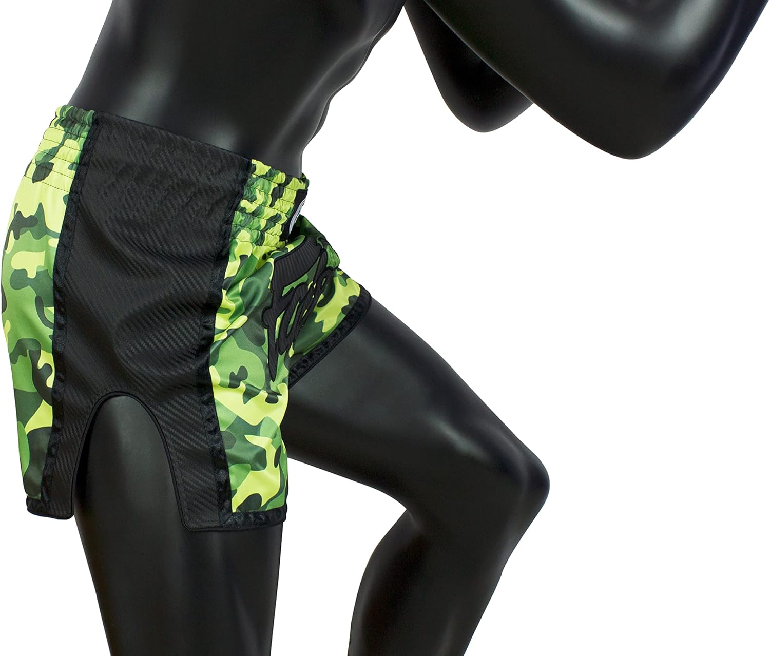 Fairtex Slim Cut Muay Thai Boxing Shorts - BS1710 (Green Camo, X-Small)
