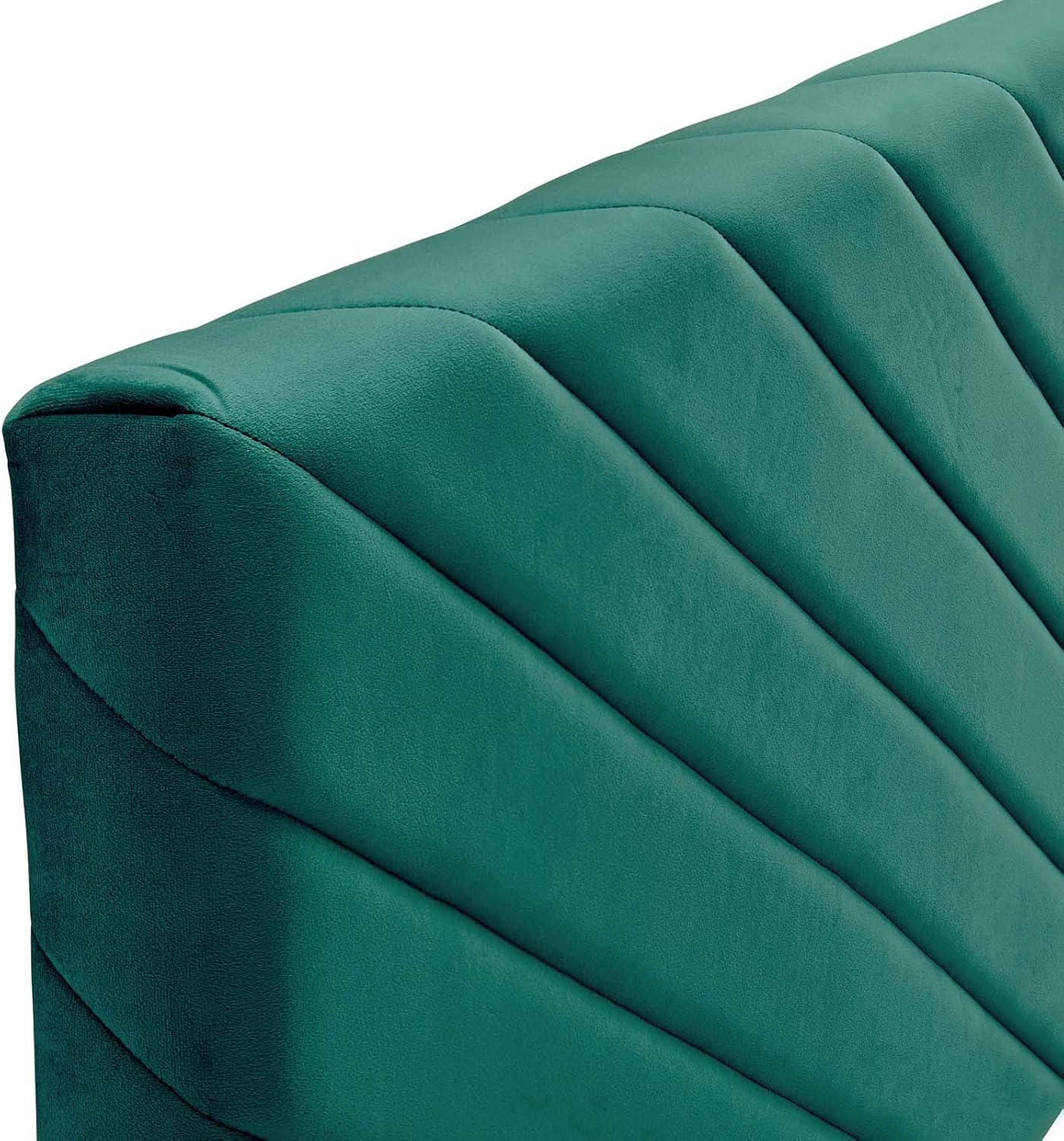 Alyson Angular Channel Tufted Performance Velvet Twin Headboard, Teal