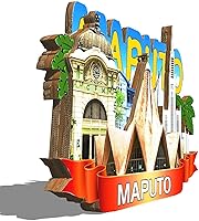 Vista 2 de Maputo - Imán de Mozambique para nevera, de madera, 3D, monumentos, viajes, coleccionables, recuerdos, decoración hecha a mano, 2