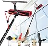 Window Cleaning Brush, 15 Meters Pole Washing Kit, with Water-fed Brush,Soap Dispenser & 20m Hose,Water Fed Window Cleaning Pole Aluminium, Cleaner for Solar Panels, 55cm Brush