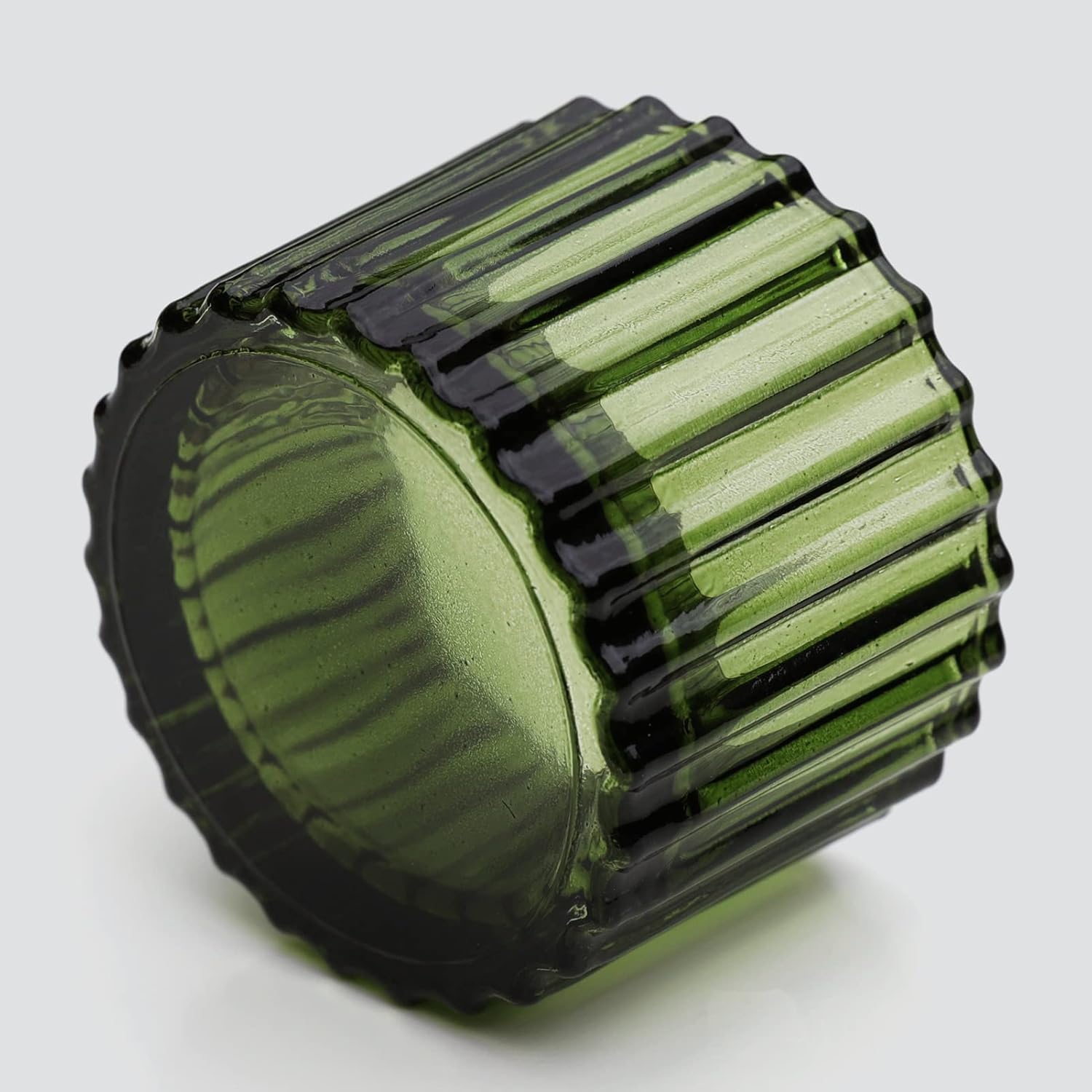 VOHO Green Tealight Candle Holder Set of 12, Glass Candle Holder for Wedding Table Centerpiece, Tea Lights Candle Holders Bulk for Home Decor(2''x 1.4'') : Home & Kitchen