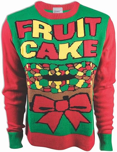 Miniatura 5 de Forum Suéter feo de Navidad unisex para adultos, talla grande, con pastel de frutas, como se muestra, 2XL