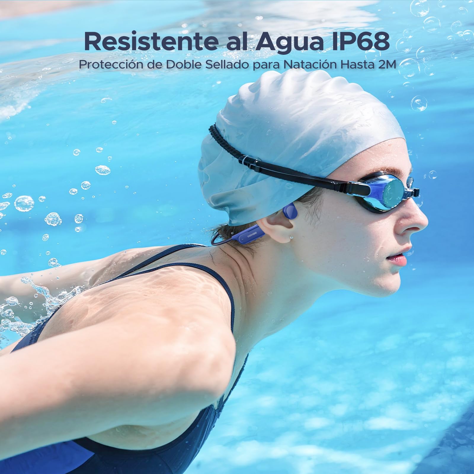 Auriculares Conduccion Osea IP68 Impermeable Auriculares Natacion,10H Auriculares para Correr BT5.4 de 32GB con Reproductor MP3 y Doble Modo para Ciclismo, Natación Subacuática y Fitness