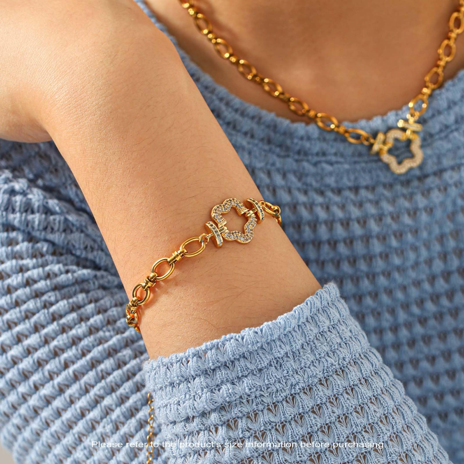 Set di collana e bracciale in acciaio inox placcato oro 18 carati, regalo di compleanno per mamma, moglie, fidanzata