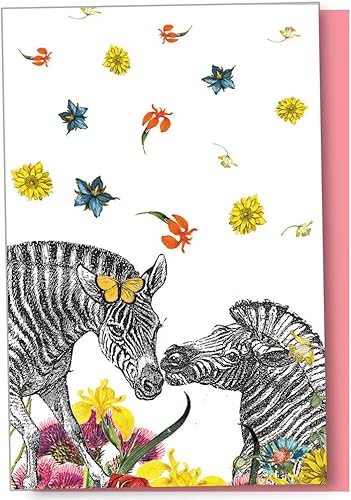 Tree-Free Greetings Eco Notes - Juego de 12 tarjetas de notas en blanco de flores de cebra con sobres, para todas las ocasiones, para amantes de los