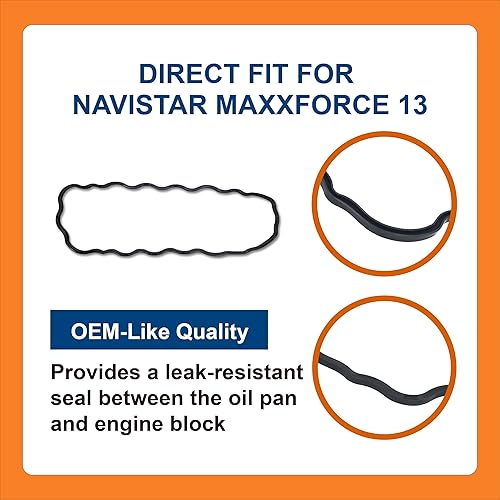 Miniatura 3 de BTS-3003425C2 Junta de cárter de aceite, compatible con motor Navistar Maxxforce 13, repuesto del mercado de accesorios para OEM 3003425C2, Junta