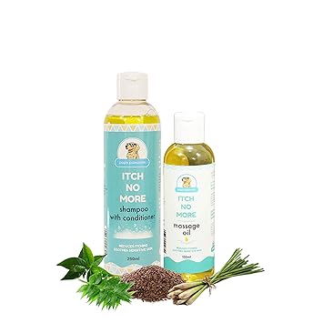 PAPA PAWSOME Itch No More Shampoo with Conditioner (250 ml) + Itch No More Massage Oil (100 ml) Combo Pack for Pet Dogs Care, Reduces itching and rashes, Repels Fleas and Ticks