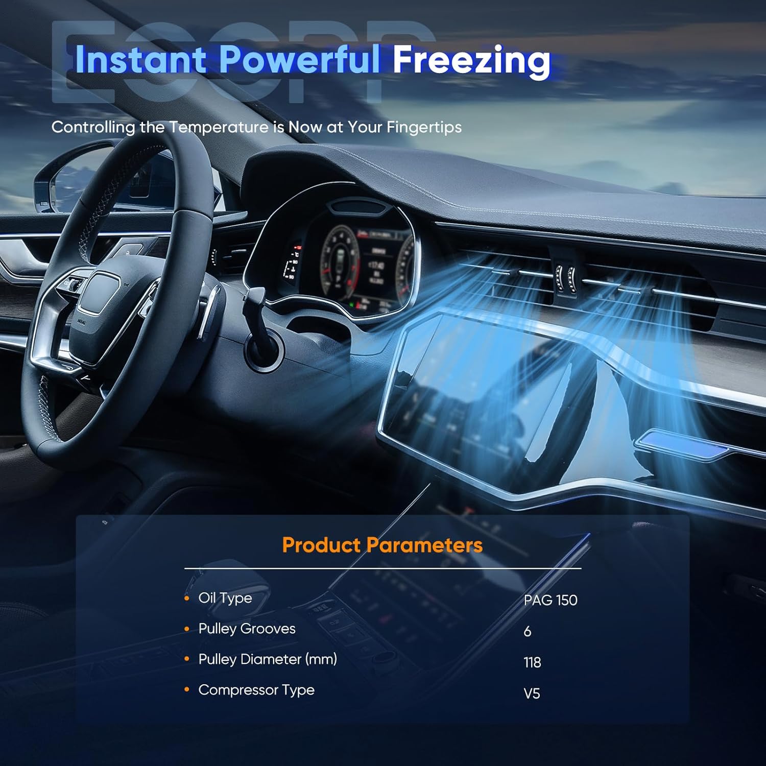 ECCPP A/C Compressor with Clutch 1995-2002 for Chevy Camaro for Pontiac Firebird 3.8L AC Compressor