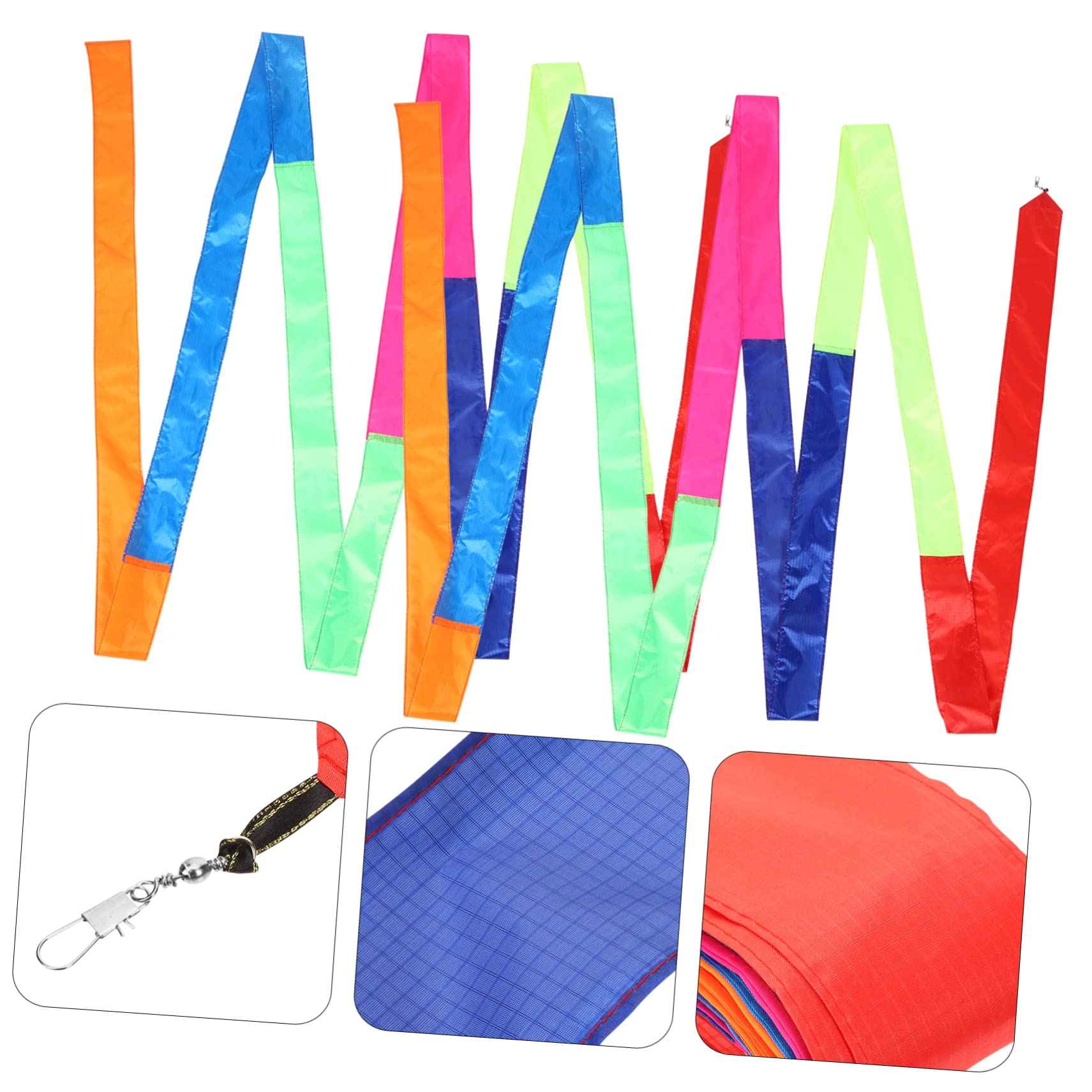 BCOATH 2pcs Kite Tails Rainbow Kite Tail Tube for Nylon Connector Hook for Outdoor