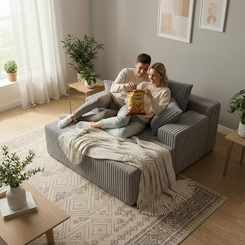 Miniatura 7 de Sytopia - Silla reposera con reposabrazos, sofá cama extragrande con 3 almohadas, cómodo sofá sin huesos, silla de lectura con cama para dormitorio