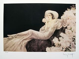 Artwork by Louis Icart Parfum De Fleurs Facsimile Signed Limited Edition Small Giclee Print. After the Original Painting or Drawing. Art Paper 10 Inches X 14 Inches Image 8 Inches X 12 Inches