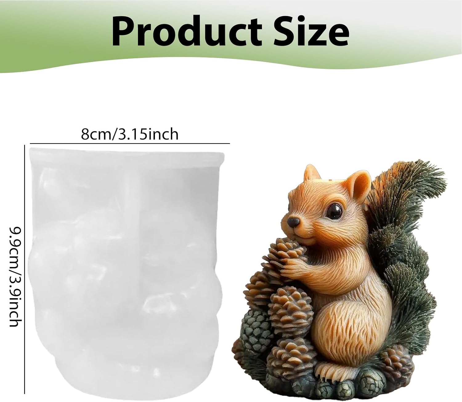 Squirrel Silicone Candle Mold, 3D Cute Animal Squirrel with Pinecone Molds for Candle Making, Resin Casting Molds for DIY Epoxy Resin Craft, Aromatherapy, Plaster Ornament & Home Decoration