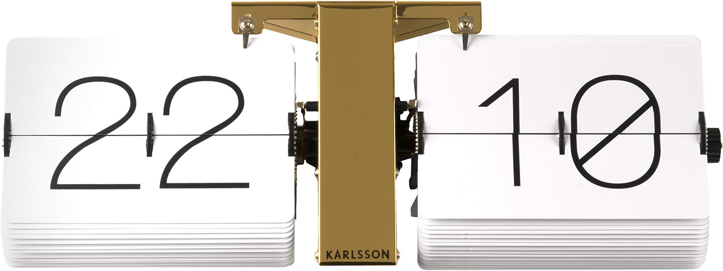 Karlsson Flip Clock No Case White, Brass Stand, Steel, 8.5 x 36 x 14 cm Amazon.co.uk Home