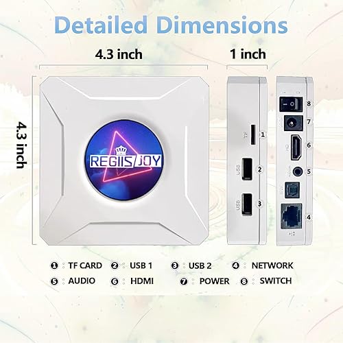 Miniatura 3 de RegiisJoy 36800 en 1 Arcade Game Stick 40+ emulador mini consola WiFi caja de juegos, controladores inalámbricos USB 2.4G duales, salida HDMI para