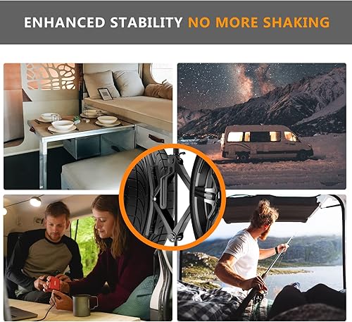 Miniatura 3 de Proud Panda Estabilizador en forma de calza para rueda de autocaravana pequeña, estabilizador para remolque de viaje, calza de rueda antideslizante