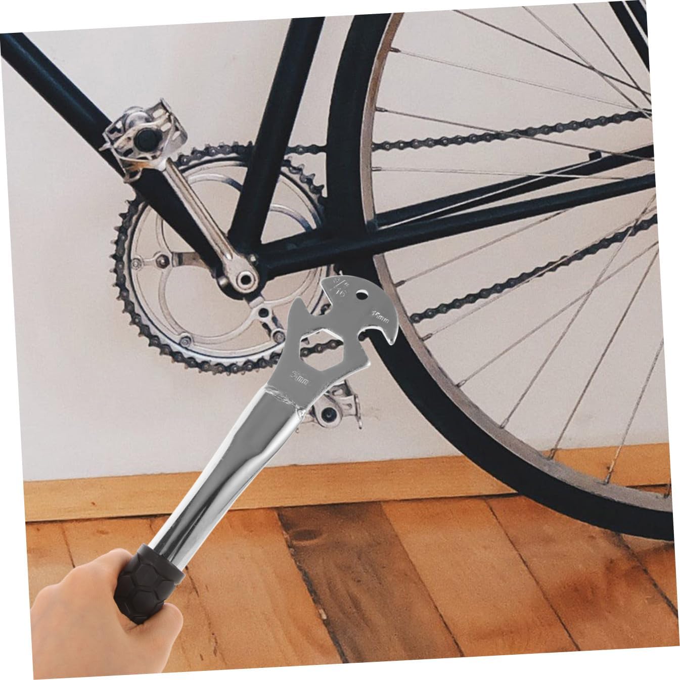 LIOOBO Bicycle Pedal Wrench Multi-Function Long Handle Tool for Dismantling and Repairing Mountain Bike Crankset Sturdy Steel Construction for Cycling Enthusiasts
